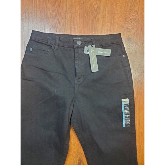 Lee Women's Effortless Wash & Wear Straight Leg Relaxed Fit Black 10Med  X  32 - Picture 7 of 8